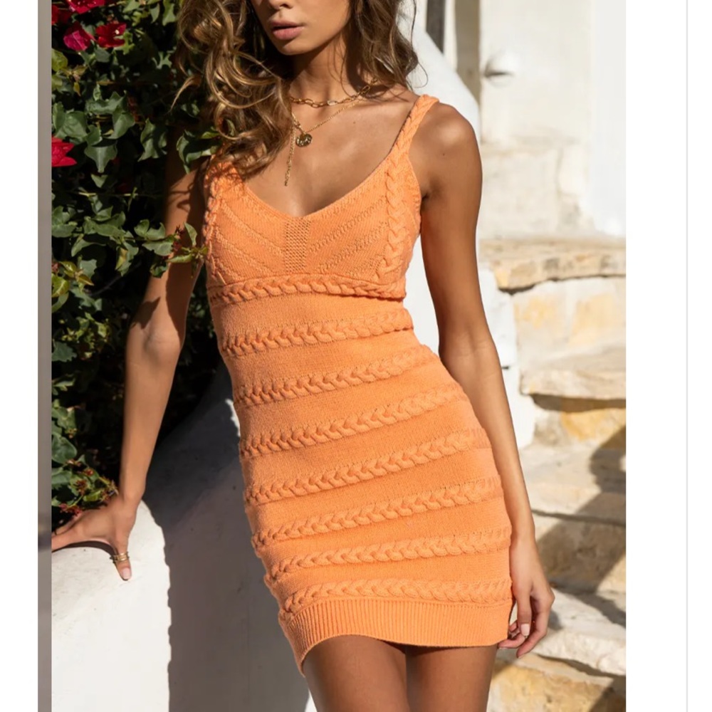Dukes mini dress - nectarine